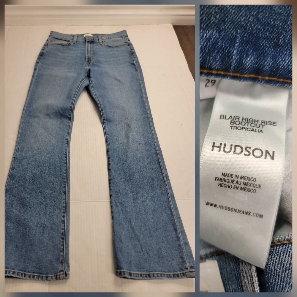 Hudson Jeans Womens SZ 29 Bootcut High Rise Tropicalia Blue Medium Wash